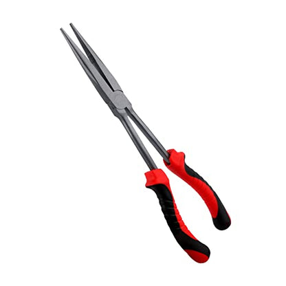 Hikary Long Nose Fishing Pliers, Stainless Steel Hook Remover Braid Cutter Rustproof Multi-Tool Fishing Gripper for Freshwater Saltwater - color: Red-11inch