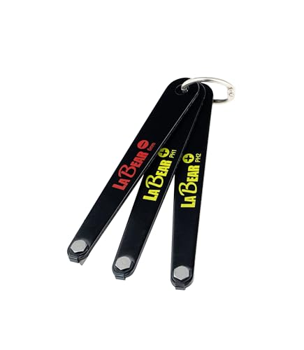 LABEAR 3-Piece Ultra Low Profile Offset Screwdriver Set, PH1 PH2 SL6 | 90° Slim Plate Design, S2 Steel Ends, Key Ring Carabiner, Close-Quarter Access, Electronics & Appliance Repair - size: PH & SL