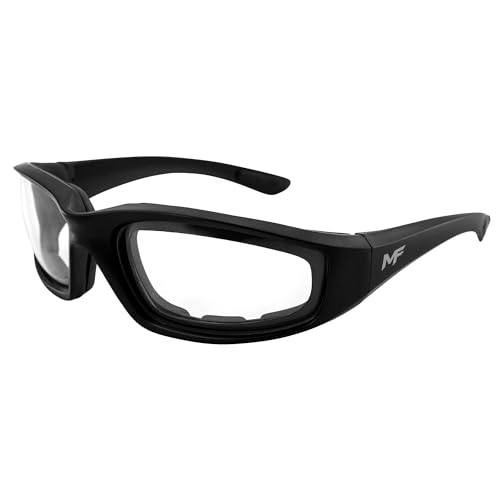 MF MotoFrames Payback Padded Motorcycle Sunglasses Black Frames - color: Black Frame/Clear Lens