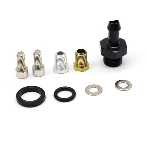 HiSport FPR-008 Fuel Pressure Regulator with Kit - Black High Volume Adjustable Compatible with Honda Acura B-Series Engines EG DC EK B16A B18C - size: HSFPRB18C