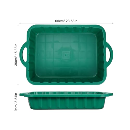 IMIKEYA Large Oil Drain Pan 23.5Inch Heavy Duty Plastic Leakproof Transmission Coolant Fluid Catcher Pan for Changing Oil Under Car Truck SUV Automotive Repair Garage Use (Green)