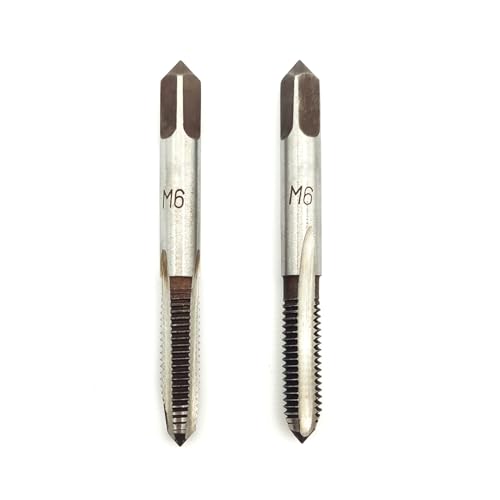 AtticZone M6 x 1.0 Metric Hand Thread Tap, Right Hand, Alloy Tool Steel, 1 Taper Tap, 1 Plug Tap for Metal Working DIY Industrial - size: M6x1.0
