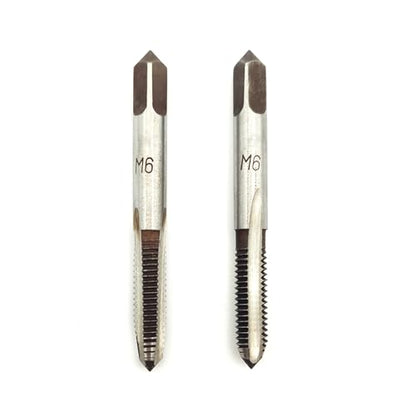 AtticZone M6 x 1.0 Metric Hand Thread Tap, Right Hand, Alloy Tool Steel, 1 Taper Tap, 1 Plug Tap for Metal Working DIY Industrial - size: M6x1.0
