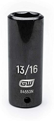 GEARWRENCH 19 Piece 1/2 Inch Drive 6 Point Impact Socket Set, Deep, SAE - 84934N