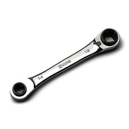 Capri Tools 4-in-1 120-Tooth Box End Reversible Ratcheting Wrench, 14, 15, 17, 19 mm, Metric - size: 14, 15, 17, 19 mm