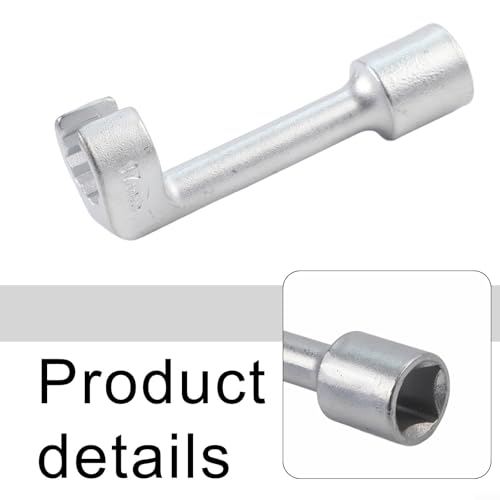 Diesel Fuel Line Socket Set 1/2 Drive Flare Nut Wrench for Automotive Tube Pipe Repair, Open End Ring Sizes 12 14 16 17 18 19mm, Metal Hand Tool(17mm) - color: 17mm