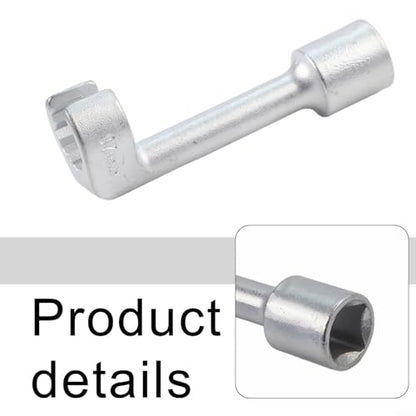 Diesel Fuel Line Socket Set 1/2 Drive Flare Nut Wrench for Automotive Tube Pipe Repair, Open End Ring Sizes 12 14 16 17 18 19mm, Metal Hand Tool(17mm) - color: 17mm