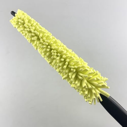Car Wheel Brush Soft Bristle Rim Cleaner Tool for Tire Washing - Flexible Sponge Head Removes Brake Dust on SUV Truck - 35cm Yellow