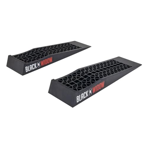 Low Car Ramps for Oil Change, 5,000 lb GAWR, 2.5" Lift, Black Widow