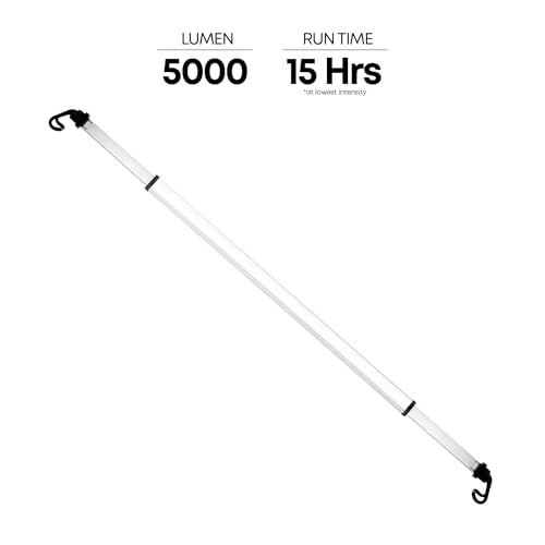 Groz 5000 Lumen Rechargeable Under-Hood Light - Expandable 46.5"-68" Aluminum Work Light for Automotive Repair (55123) - color: Silver Housing