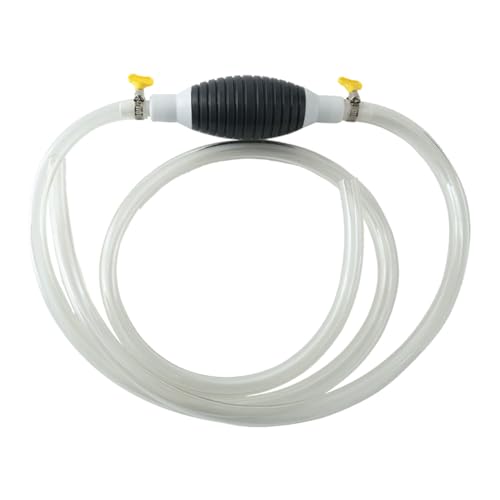 Manual Gasoline Siphon Pump Fuel Transfer Hose with Metal Clip, Multifunctional Liquid Suction Pump for Petrol, Oil, Water, Aquarium & Fuel Transfer - color: Classic 1m