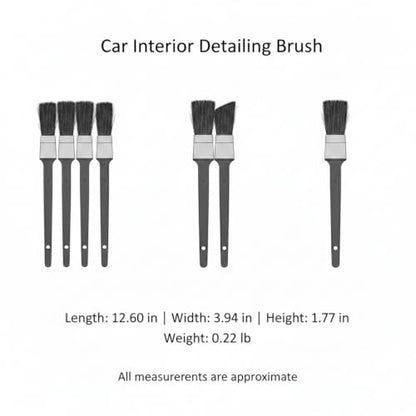 Car Interior Detailing Brush Set - Soft Bristle Cleaning Tool for Air Vents, Dashboard & Console (3 Pack) - size: 12.6 x 3.94 x 1.77 in