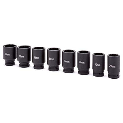 Eastwood FAIRMOUNT Tools 8 Piece 40CR Axle Nut Socket Set for Breaker Bar Ratchet Torque or Impact Wrench