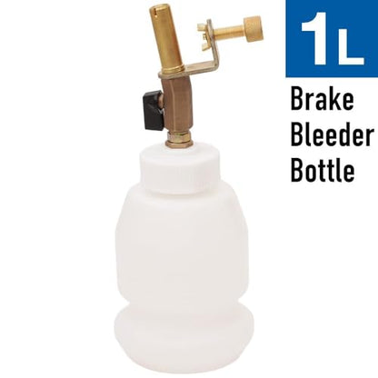 Japard Brake Fluid Refill Bottle, Bleeder Bottle with Adjustable Clamp 1 Liter Master Cylinder, Dispensing Refilling Brake Bleeder Kit, Safe to Prevent Any Spatter