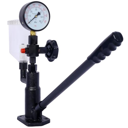 Diesel Injector Tester, Professional Fuel Injector Nozzle Tester for Tractors, Fuel Pressure Tester with Dual Scale Gauge, Precise Diesel Compression Tester, Complete Accessory Kit (600Bar/8000PSI) - size: 600Bar/8000PSI