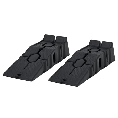 5 Ton Low Profile Car Service Ramps – Heavy Duty Plastic – 6.7" Lift Height – Portable Auto Repair Ramp Set for Oil Change, Maintenance, Garage – 2 Pack