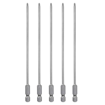 HARFINGTON 5pcs #1 Phillips Screwdriver Bit PH1 1/4" Hex Shank 6" (150mm) Long Magnetic S2 Steel Industrial Grade Screw Driver Bit Cross Head Electric Drill Bits 0.118" (3mm) Rod - size: PH1 x 150mm x 3mm