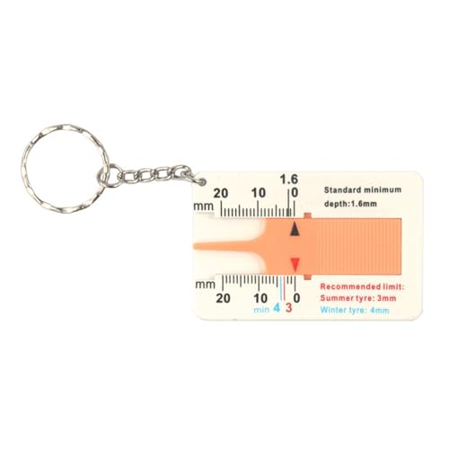 Generic Tread Depth Gauge for Tyres,Tyre Tread Depth Gauge, Auto Car Tyre Tread Depth Gauge Caliper Tire Ruler Vernier Depth Indicator Tire Wheel easure Tool (Yellow Buckle) - color: Yellow Buckle