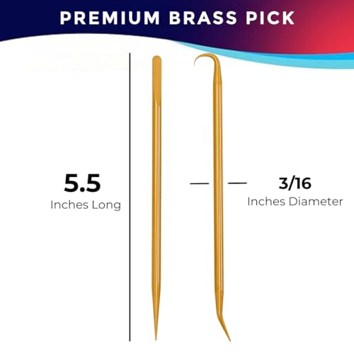 Premium Brass Pick Kit – 2 Picks with 4 Tip Styles | O-Ring and Seal Removal Tools for Scuba Diving, Automotive, and DIY Maintenance | Durable, Scratch-Free Design