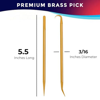 Premium Brass Pick Kit – 2 Picks with 4 Tip Styles | O-Ring and Seal Removal Tools for Scuba Diving, Automotive, and DIY Maintenance | Durable, Scratch-Free Design