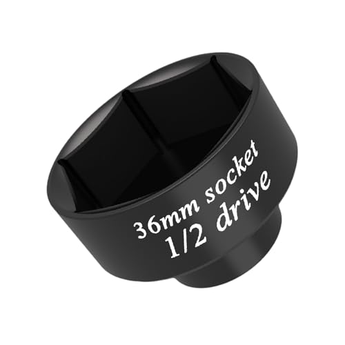 1/2 drive 36mm oil filter socket Wrench tool CR-MO 6 Point, for Fuel Filter/oil Filter cap and Impact Removal Axle Nut socket - color: Black, size: 36mm