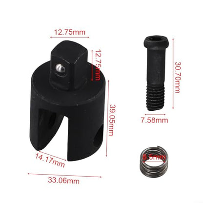 FABULETTA Replacement 1/2 Inch Drive Knuckle Breaker Bar Head Kit, Chrome Vanadium Steel Power Bar Head With Bolt And Washer