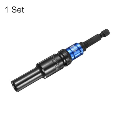 HARFINGTON Deep 6-Point Impact Socket 1/2" Drive 9mm Metric Socket 3" Length with 1/4" Hex Shank Adapter, CR-V Steel Socket Adapter Accessory Tool Set Kit for Hex Bolts Nuts - size: 9mm