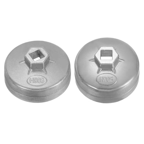 HARFINGTON 2pcs Oil Filter Cap Wrench 14 Flute 74mm Inner Dia 1/2" Square Drive Aluminum Cup Type Drive Metric Oil Filter Socket Removal Tool for Engine Conduit Fittings - size: 14 Flute 74mm