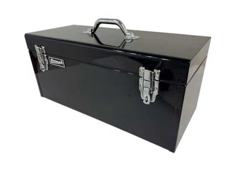 Homak Steel Flat Top Toolbox with Removable Tray, Black, 20 Inches - color: Black