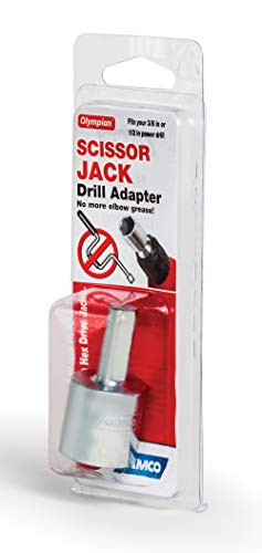 Camco RV Leveling Scissor Jack Socket Drill Adapter - Fits 3/8" and 1/2" Power Drills - Works with All 3/4" Hex Drive Jacks - RV Stabilization Made Easy (57363)