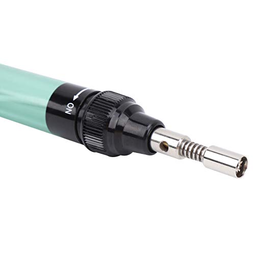 Fafeicy MT-100 8ml Gas Soldering Pen, Cordless Butane Soldering Iron with Adjustable Temperature 1300 Flame for Welding Electronics Jewelry Circuit Boards (Transparent Green)