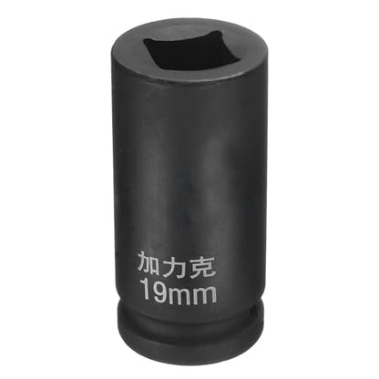 HARFINGTON 4 Point Square Socket 3/4" Drive by 19mm Metric Square Impact Socket 40CR Blackening Standard Wheel Sockets Pneumatic Socket Tool for Auto Repair Mechanical Maintenance Home Use - size: 19mm