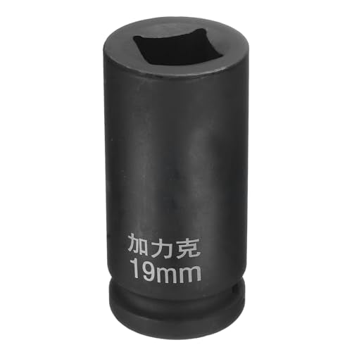HARFINGTON 4 Point Square Socket 3/4" Drive by 19mm Metric Square Impact Socket 40CR Blackening Standard Wheel Sockets Pneumatic Socket Tool for Auto Repair Mechanical Maintenance Home Use - size: 19mm