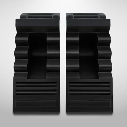 ROBLOCK Solid Rubber Wheel Chocks Heavy Duty Trailer Chock, G.V.W. Up to 4T, 2 Pack Black, 8.6" L x 3.7 W x 4.7" H for Car, Travel Trailers, RV, Truck, and ATV, for All Weather Use - color: 2 Pc Medium