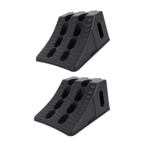 Fabater Wheel Chock, 2PCS Heavy Duty Wheel Stoppers, Tire Stopper Block Set, Autinative Wheel Wedge, Triangular Vehicle Service Ramps for Parking, Garag, Home, Maintenance