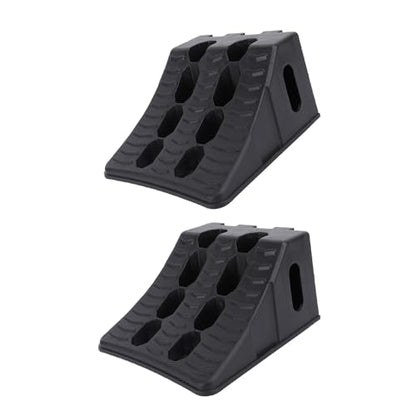 Fabater Wheel Chock, 2PCS Heavy Duty Wheel Stoppers, Tire Stopper Block Set, Autinative Wheel Wedge, Triangular Vehicle Service Ramps for Parking, Garag, Home, Maintenance