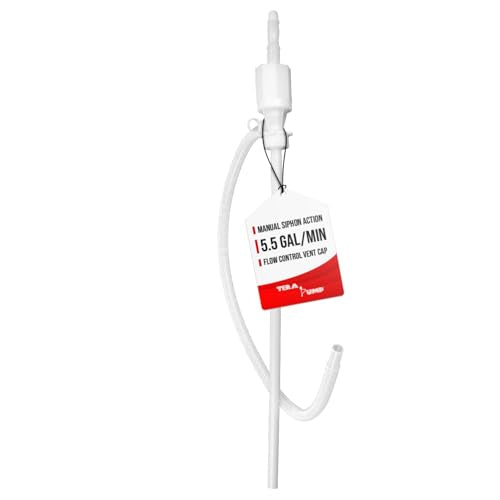 TERA PUMP TRCDRUM Manual Hand Drum Barrel Siphon Pump, 55 Gallon | Acid and Water Based, Chemical Resistant, Transfer 5.5 GPM, For Gasoline, Diesel, Hydrochloric Acid - size: 5.5 Gal / Min
