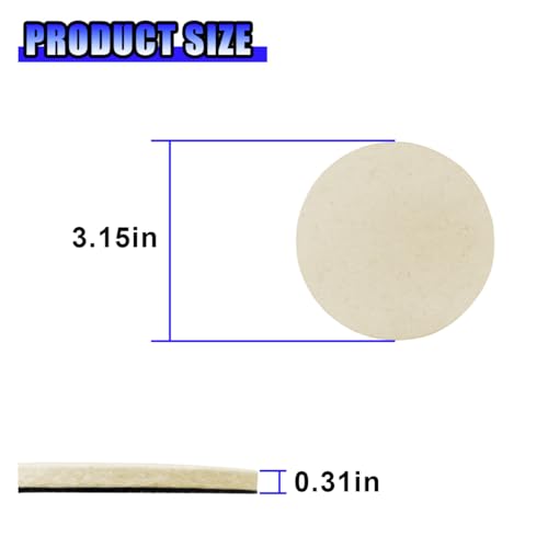 5PCS Car Glass Polishing Pads, 3" Wool Felt Buffing Wheel Polishing Pad Discs with Hook & Loop Back, Random Orbital Sander Polish Pad for Remove Scratch from Windshield, Window(3IN) - size: 3IN