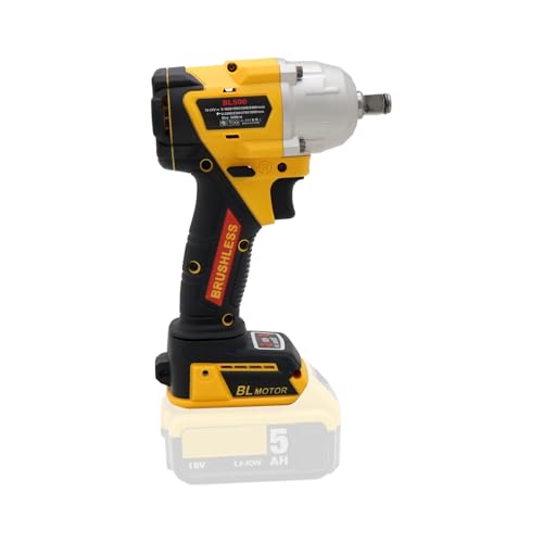 1/2 500Nm Cordless Impact Wrench, Brushless Wrench. (Body only, no battery included) - size: 1/2 500Nm