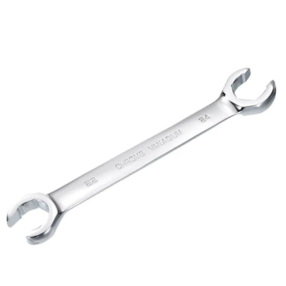 HARFINGTON Flare Nut Metric Wrench 22mm x 24mm CR-V Mirror Polished Chrome Plating Metric Wrench for DIY Hand-making Automotive Repairs and Household Maintenance - size: 22mm x 24mm