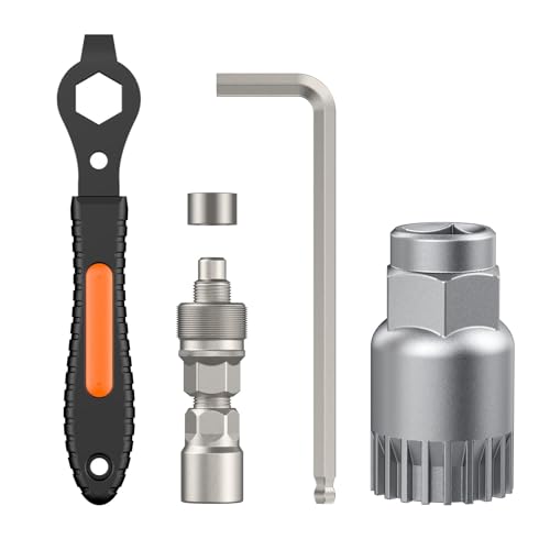 Pawfly Upgraded Bicycle Crank Puller Set, Bike Repair Kit for Square Taper Shimano & ISIS Splined Crank Arm - style: Crank puller set（bb socket included）