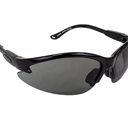 Global Vision Safety Shop Glasses - color: Black Frame/Smoke Lens