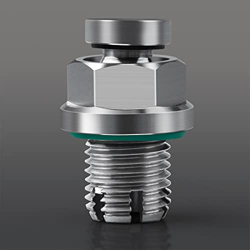 M12.1-1.25 x 15mm Oversize Piggyback Oil Drain Plug, Stainless Steel Self Tapping Oil Pan Thread Repair Kit - size: M12.1-1.25 x 15mm