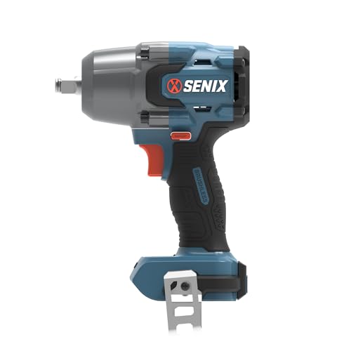 SENIX 20 Volt Max* 1/2" Cordless Impact Wrench, 550 ft-lbs. Max Torque, 4000 RPM Max, 3 Speed Mode, Brushless Motor - Includes Belt Clip, Tool Only, Battery Not Included (PDWX2-M7-0) - style: 1/2'' Impact Wrench 550ft-lbs Tool Only