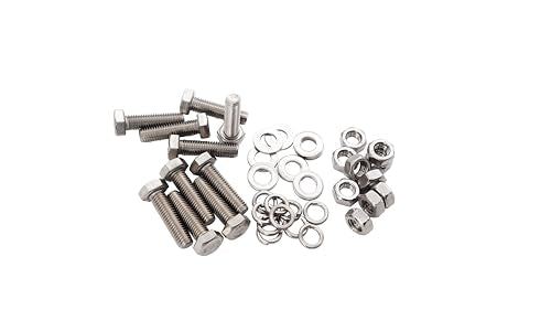 10-Pack M6 x 20mm Hexagon Screws Hex Bolts with M6 Hex Nuts M6 Flat Washers/Spring Lock Washers Set, 304/18-8, Plain Finish - size: M6 x 20mm 40pcs