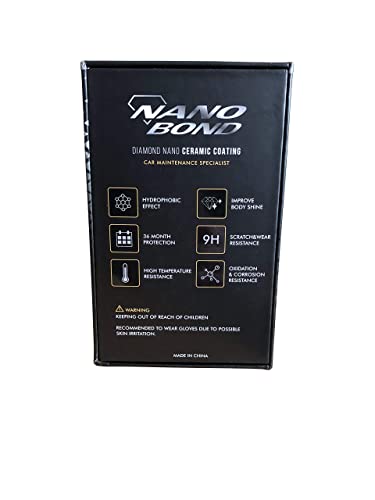 Nano Bond Ceramic Coating for Cars - 80% SiO2 Formula, Hydrophobic Paint Protection, UV & Corrosion Resistant for Glass, Wheels & Plastic, Easy Application, Car Detailing Kit, 30ml - size: 30ml