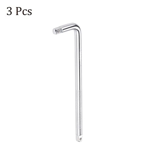 3pcs Breaker Bar - [1/4 Inch Drive] L Shape Socket Wrench Extension for Car Mechanical Equipment Repair Use, CR-V Steel