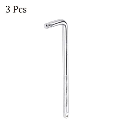 3pcs Breaker Bar - [1/4 Inch Drive] L Shape Socket Wrench Extension for Car Mechanical Equipment Repair Use, CR-V Steel