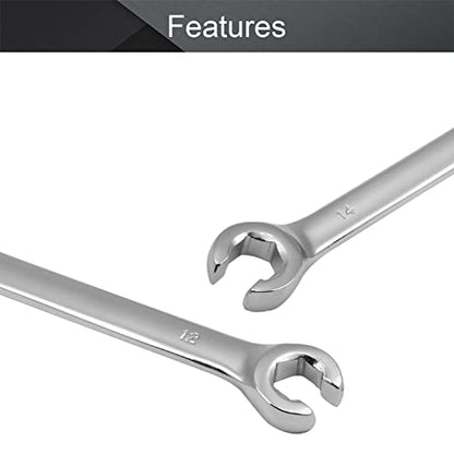 Utoolmart Flare Nut Wrench, 12mm x 14mm Metric Double Open End, 2Pcs - color: 2pcs, size: 12x14mm