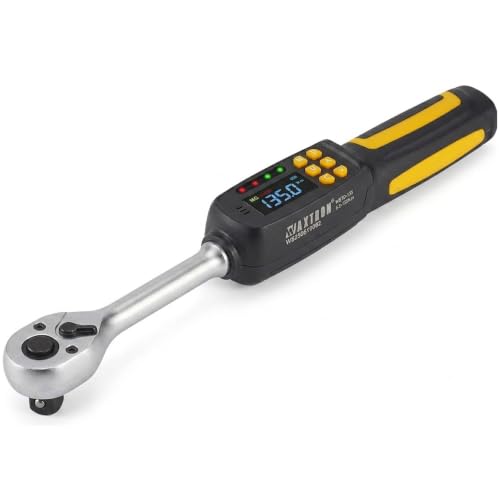 1/2-Inch Drive Digital Torque Wrench, 3.0-99.5 ft-lb (4-135 Nm) | Buzzer & LED Alerts, 72-Tooth Ratchet, 5-Inch Shaft, for Car, Wheel Lugs, Storage Case - size: 1/2" 135Nm
